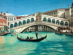 Rialto Bridge by Nick Holdsworth - Mixed Media on Board sized 43x32 inches. Available from Whitewall Galleries